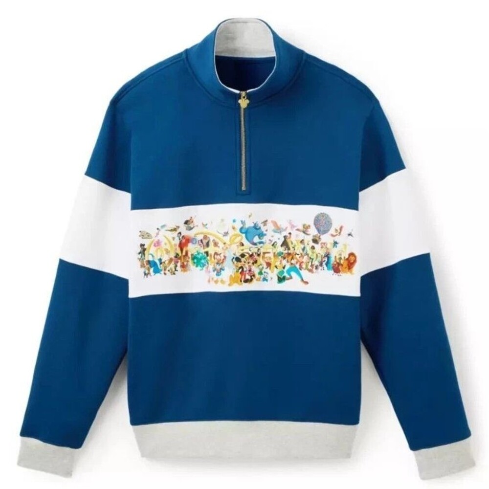 Disney Parks WDW Storybook Collection 1/4 Zip Pullover Sweatshirt XXL NEW